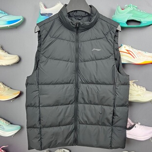 李宁羽绒马甲2025冬季男子健身系列90%鸭绒轻薄保暖背心AMRV037