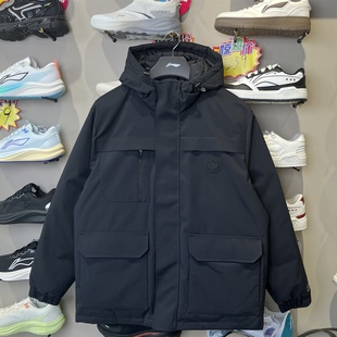 男子防泼水保暖宽松运动短羽绒服AYMV295 新品 李宁羽绒服 2025冬季