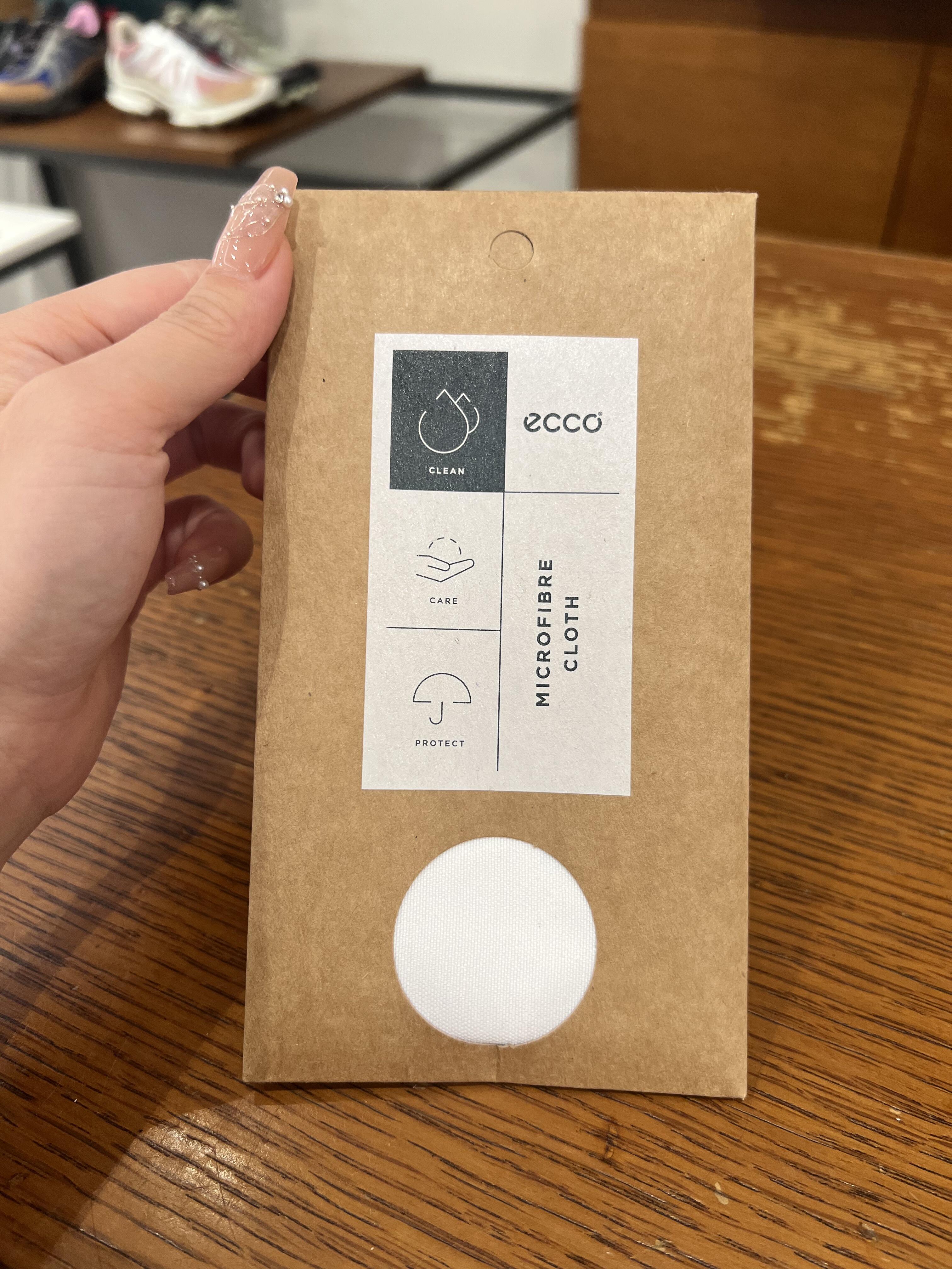 ECCO爱步擦鞋布鞋护用品白色正方形抛光布清洁上油多用途9040108