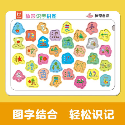 象形识字拼图全6册婴幼儿识字拼图儿童玩具认字神器3到6岁宝宝看