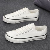 帆布鞋 小白鞋 男2023年春秋新款 低帮透气系带简约百搭软底休闲板鞋