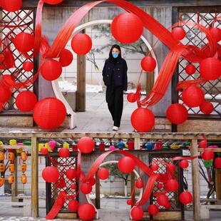 新年国风中式挂吊饰幼儿园大厅班级环创布置装饰竹排篾条商业美陈