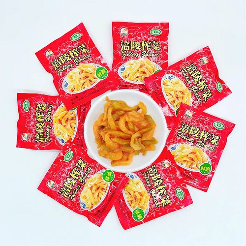 红昇重庆涪陵榨菜52g鲜脆爽口去皮鲜嫩榨菜丝清淡开胃佐餐下饭菜