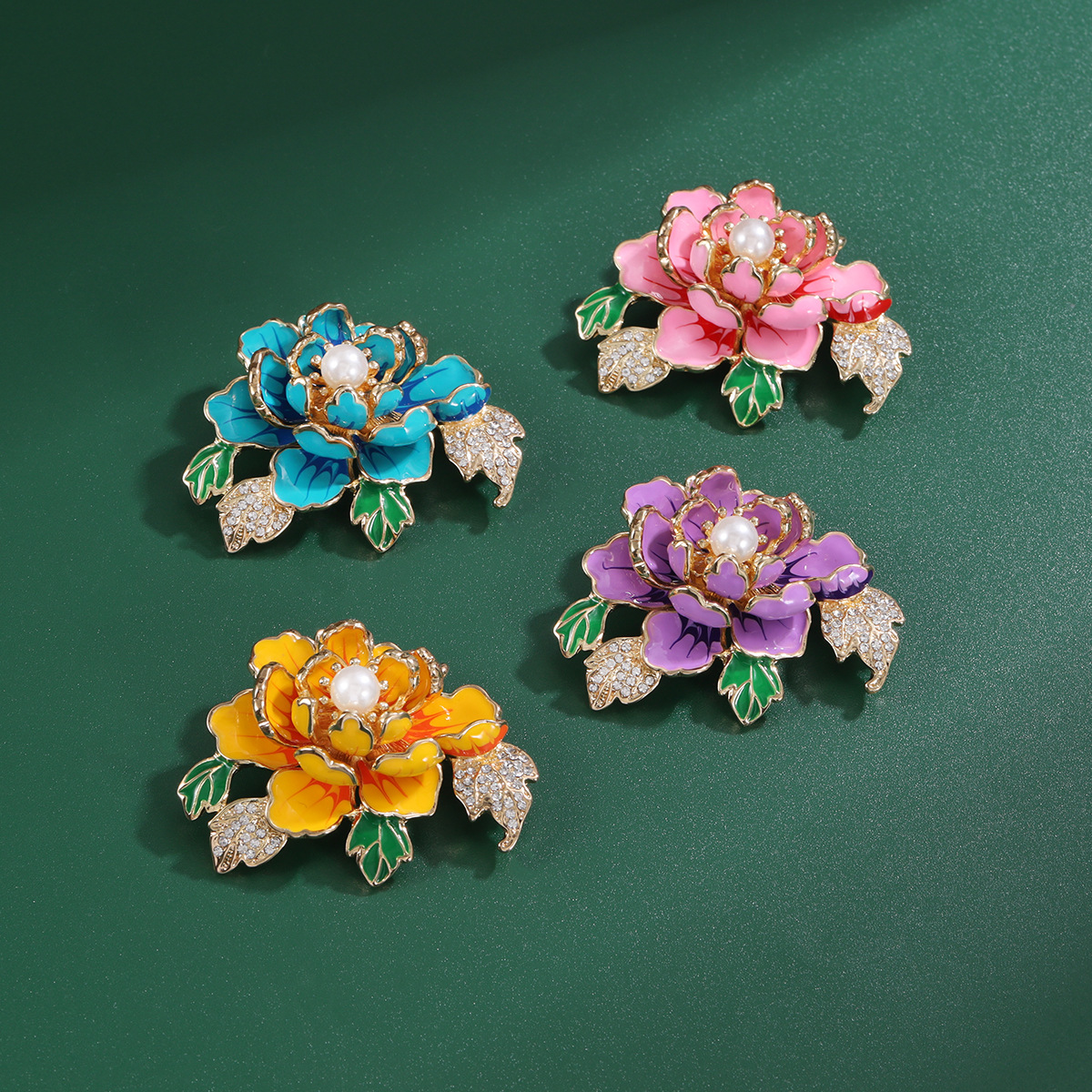 合金树脂胸针 中国风高档牡丹花胸针国潮设计感胸花优雅民族风