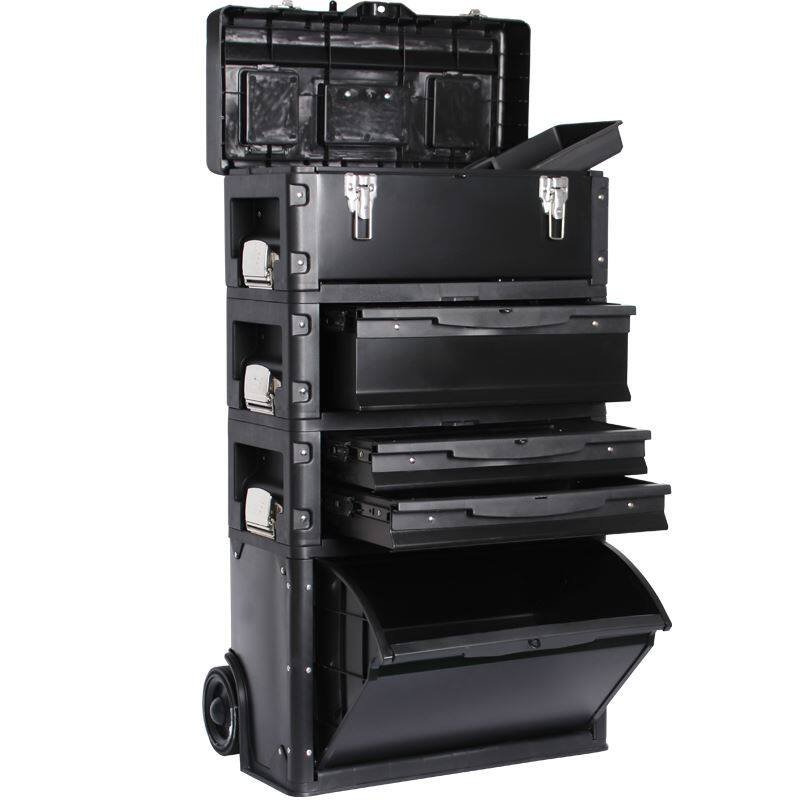 4층 결합 트롤리 도구 상자 다기능 하드웨어 도구 상자 트롤리 도구 상자 플라스틱 철 도구 상자
