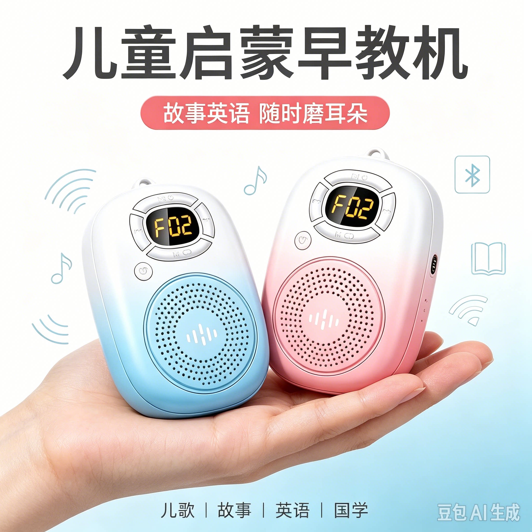儿童故事机宝宝磨耳朵早教机音乐随身听蓝牙音箱可插卡MP3播放器