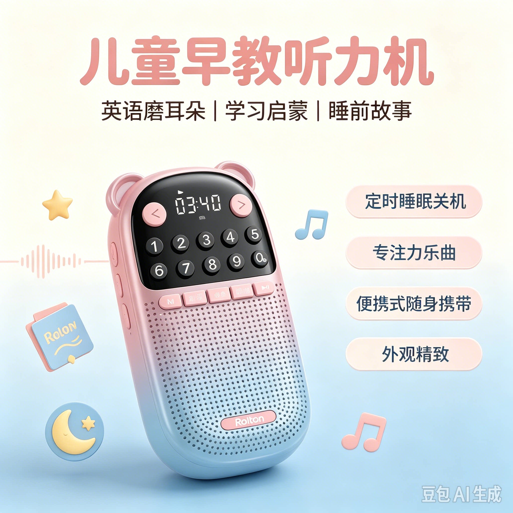 儿童故事机宝宝磨耳朵早教机音乐随身听蓝牙音箱可插卡MP3播放器