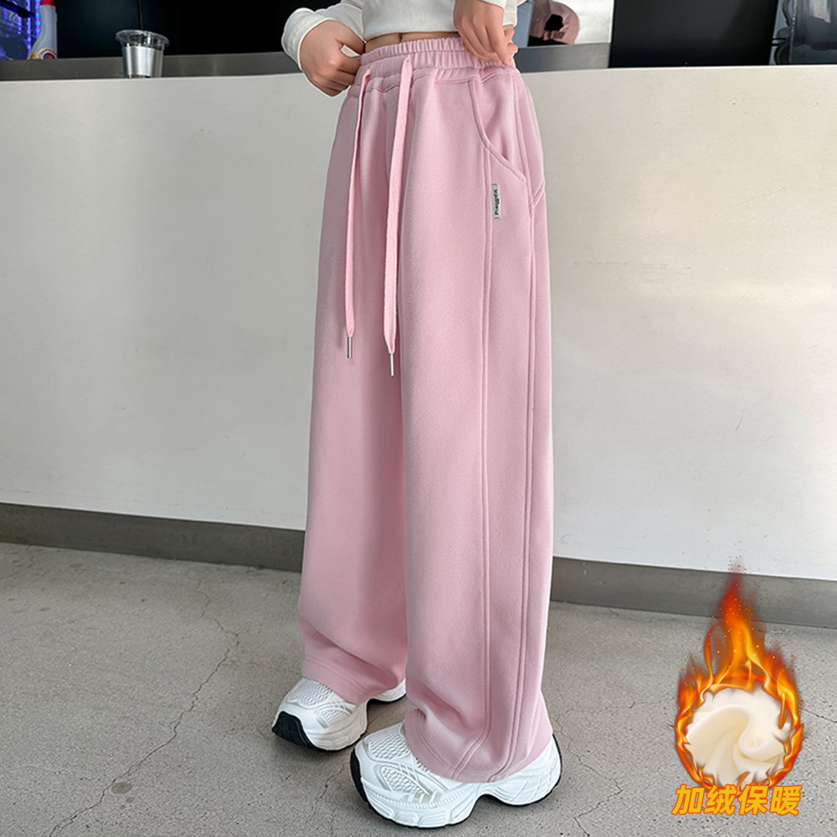 女童超好看韩系裤子秋装2026新款卫裤儿童女大童加绒运动裤