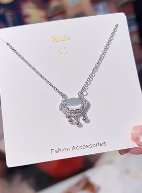 Silver Titanium Steel Necklace for Women Japanese Korean Sty