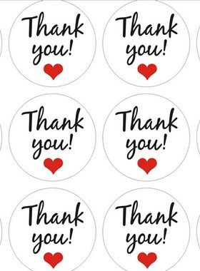 12PCS Kraft Paper Heartshaped Thank You Stickers Sealing Lab