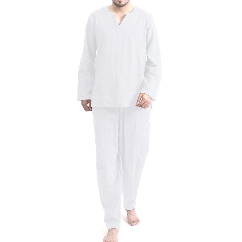 European and American Mens Autumn Casual Pajamas TwoPiece Se