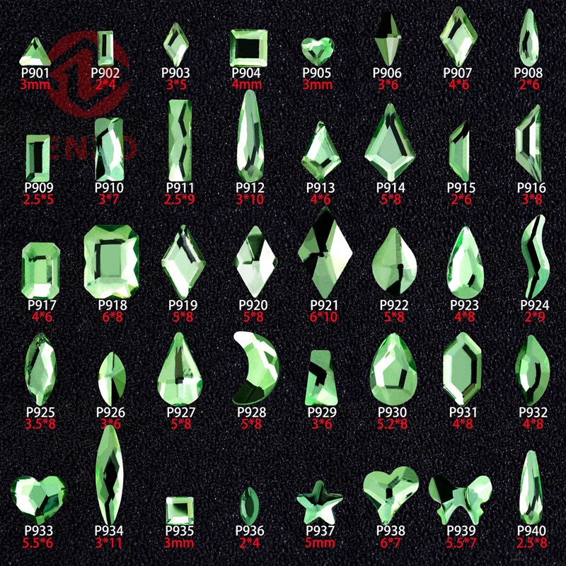 Nail Art Mixed Flatbottom Glass Rhinestones Light Green Ligh