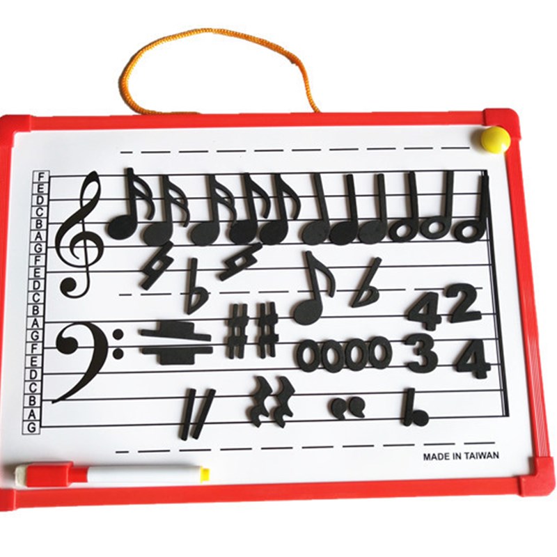 Musical Staff Whiteboard w Magnetic Notes Erasable Practice