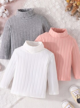 Boys Girls 3Piece Knitwear Set with 3 Colors Half High Colla