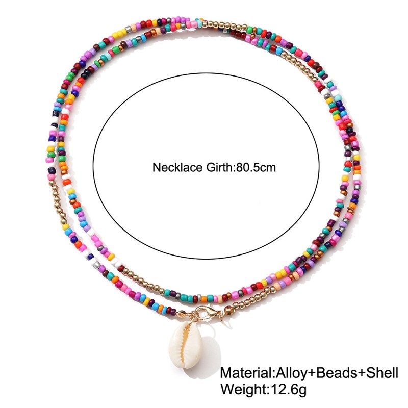 Bohemian Miyuki Necklace Handmade Mixed Beads Shells MultiLa