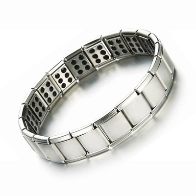 3Row Germanium Health Bracelet Elastic Adjustable Stainless