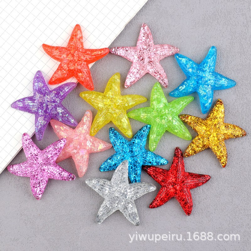 Starfish Resin Accessories for DIY Phone Cases Headwear BB C