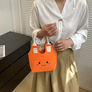 Cute Felt Carry Bag 2025 Trendy Summer Bucket Bag Lightweigh