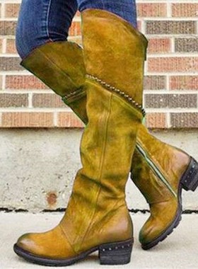 Winter Roundtoe European Martin Boots for Women Side Zipper