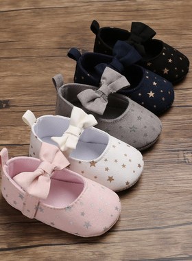 Spring Autumn SoftSoled Princess Shoes with Magic Tape Bowkn