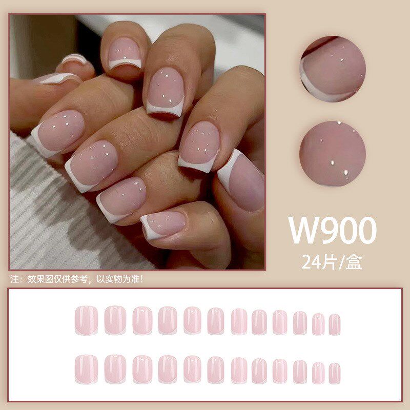 Pink Short Nail Cute Sweet Simple EuroAmerican Style False N