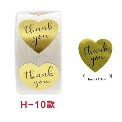 Golden Heartshaped Thank You Stickers Thank You Heart Sticke