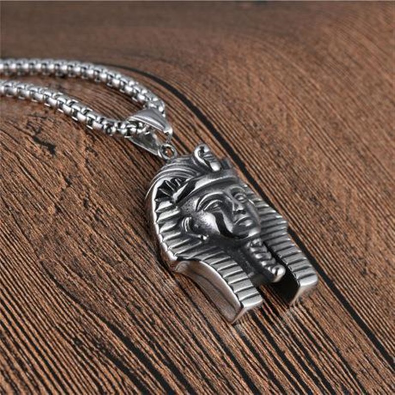 2025 Vintage Titanium Steel Necklace for Men Egyptian Pharao