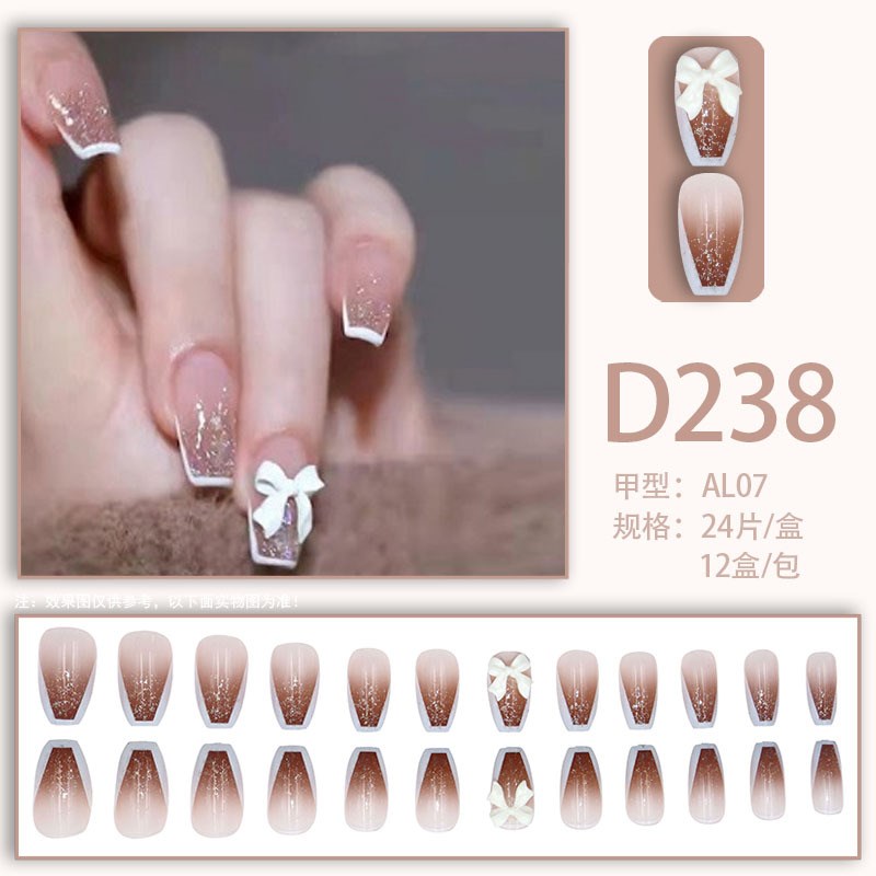 Nail Art Detachable False Nails Long Diamond Design for Fair