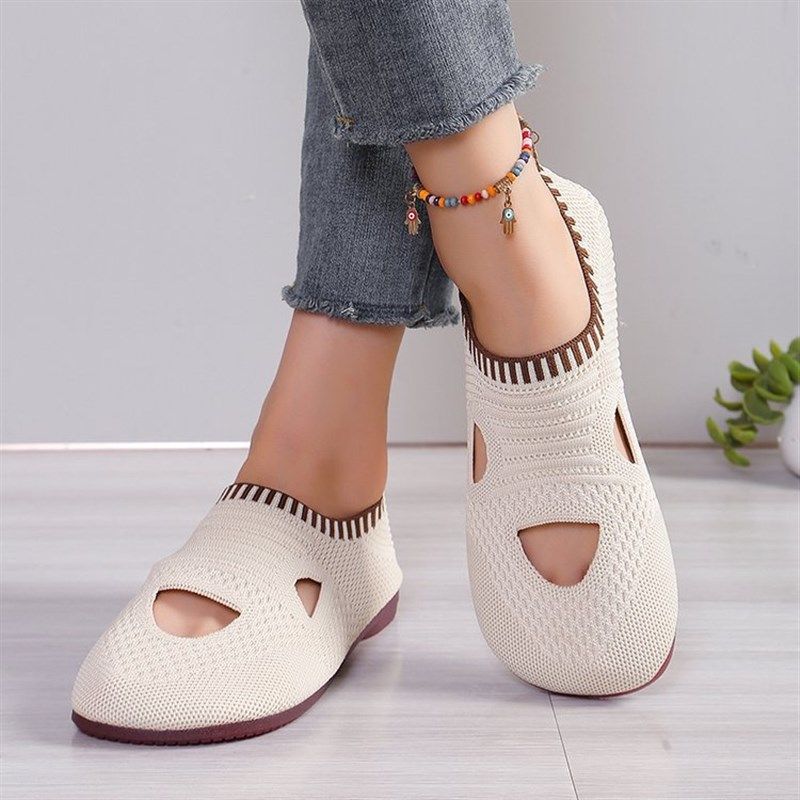 European and American Plus Size Knitted Slipon Shoes for Wom