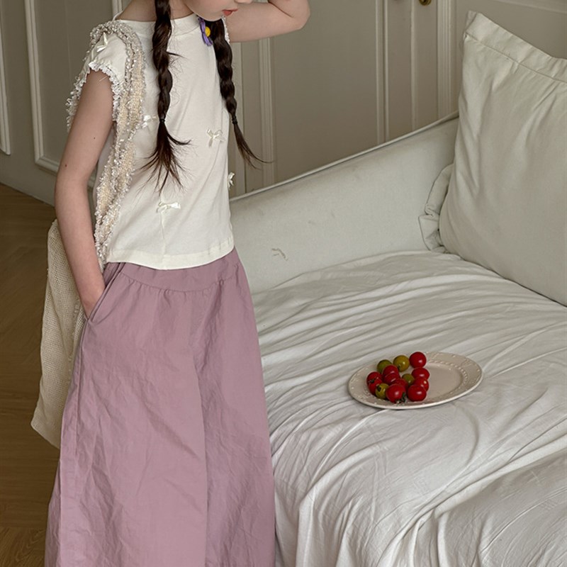 Summer Vest Set for Girls 2Piece Trendy Outfit with 78 Pants