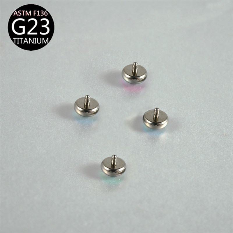F136 Titanium Alloy 09 Internal Thread Aurora LipNail Studs