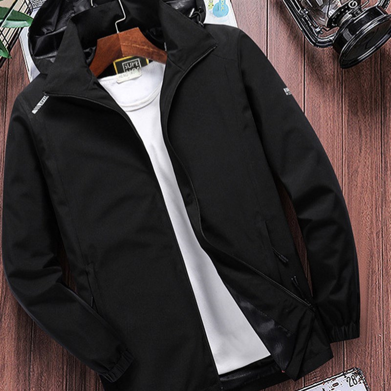 Spring Autumn Mens Jacket Thin Casual Coat Student Top Hoode