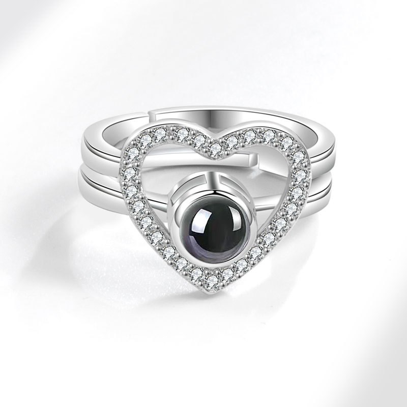New Heartshaped 2in1 100 Languages Projection Ring Fashionab