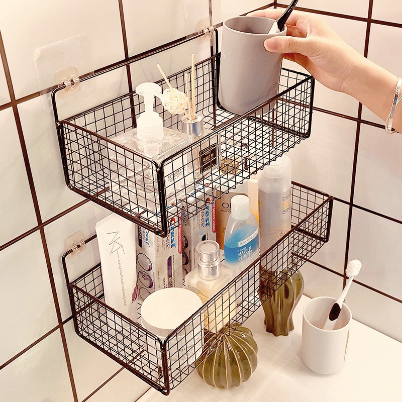 Bathroom Wall Mounted Shelf No Drill Needed Toilet Shower Wa