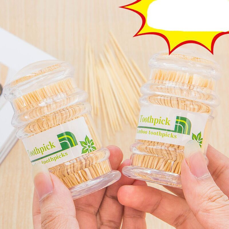 Bamboo Toothpick in Tower Tube for Hotel Restaurant Home Kit