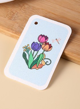 Compressed Pulp Sponge Shaped Color Printed Absorbent Kitche