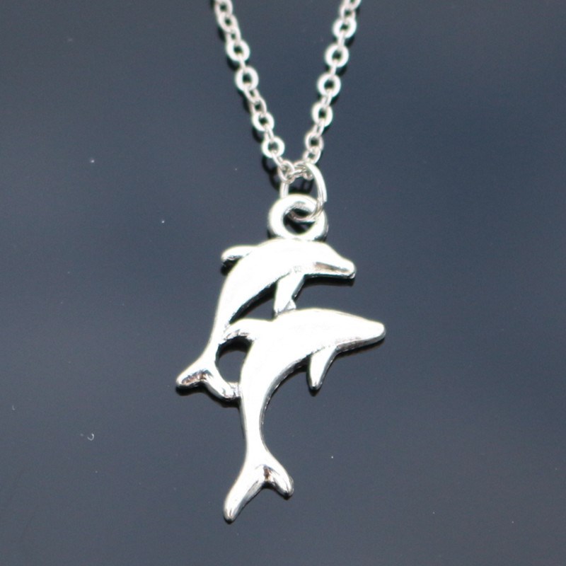 Creative Korean Style Clavicle Necklace Women Cute Dolphin P