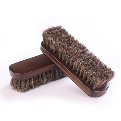 Premium Horsehair Shoe Brush for Leather Shoes Clothing Clea