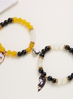 TwoPack Creative Heartshaped Magnetic Buckle Lazy Cat Pendan