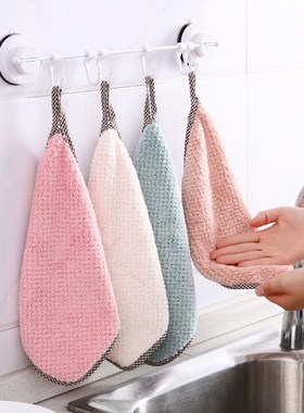 Hanging Coral Velvet Doublesided Rag Kitchen Pineapple Patte