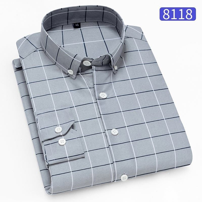 Summer Thin Striped Shirt Long Sleeve Slim Fit Antiwrinkle C