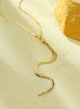 New European American Light Luxury Long Pullable Necklace Fa