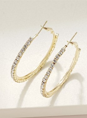 Earrings Set Exaggerated Diamondstudded Heartshaped Hollow W