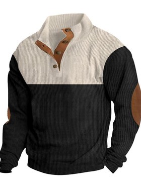 2025 Big Size Spring Autumn Mens Casual Colorblocked Stand C