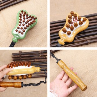 Hammer Doublesided Head Massager Ben Solid Bananashaped Wood