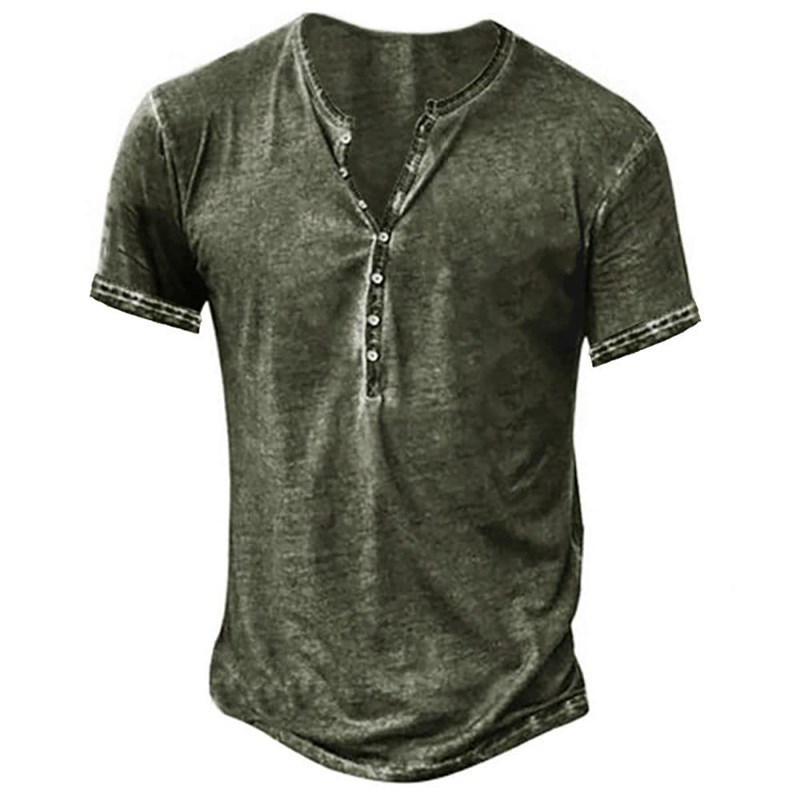Retro Style VNeck Open Front Mens Fashion Casual Short Sleev