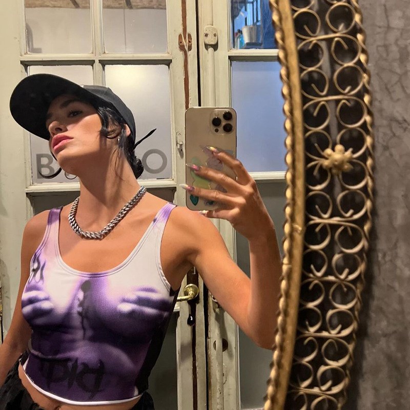 Summer 2025 Casual 3D Printed Gradient Sleeveless Crop High