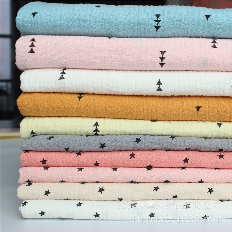 Cotton Double Gauze Double Crepe Fabric Wrinkled Texture Fab