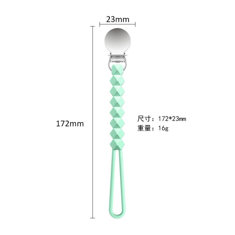Silicone Teether Chain Stainless steel Clip Antidrop Chain