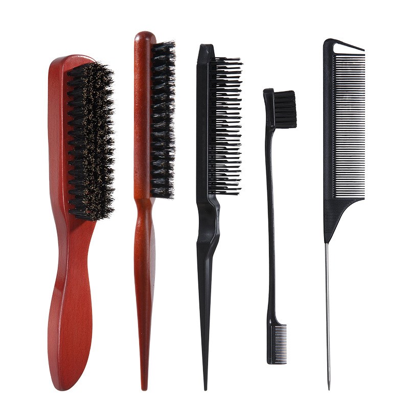 2Piece Set Mens Beard Brush Hair Brush Tip Comb 3Row Comb Br